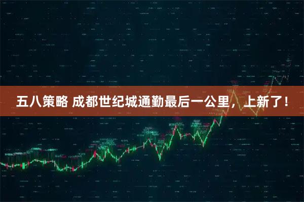 五八策略 成都世纪城通勤最后一公里，上新了！